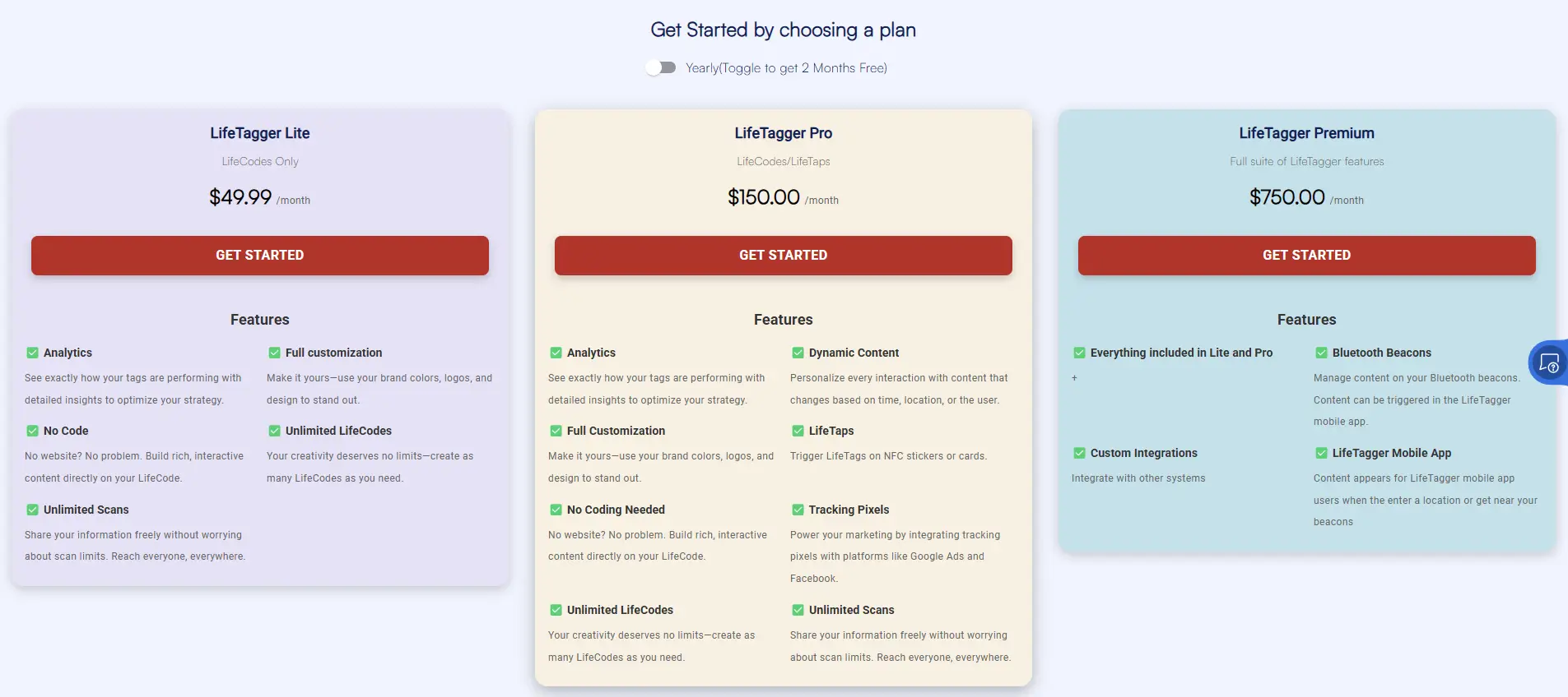 LifeTagger Pricing Plans: Lite, Pro, and Premium